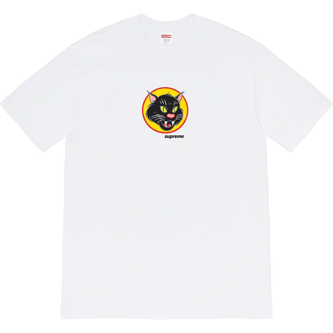 Supreme Black Cat Tee (SS20) - White - $38