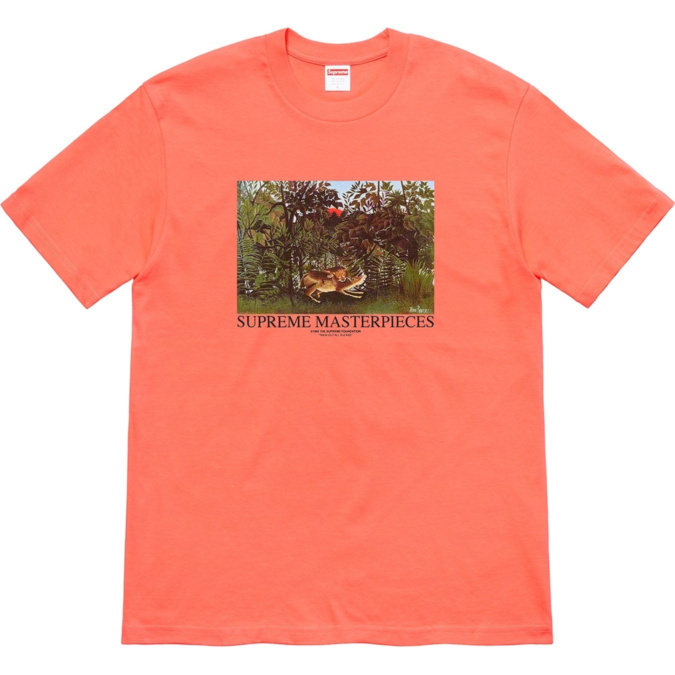 Supreme Masterpieces Tee (SS20) - Neon Orange - $38