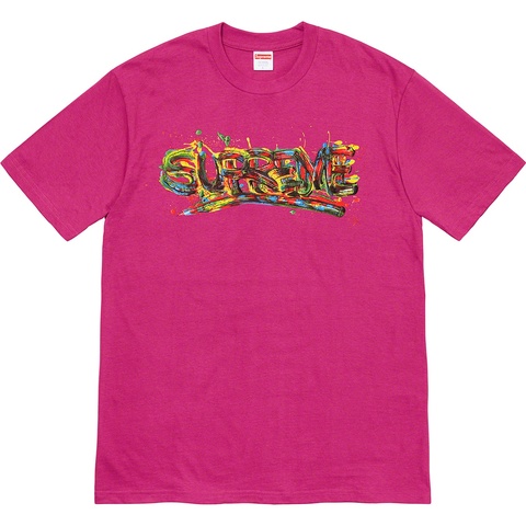 Supreme Paint Logo Tee - Magenta