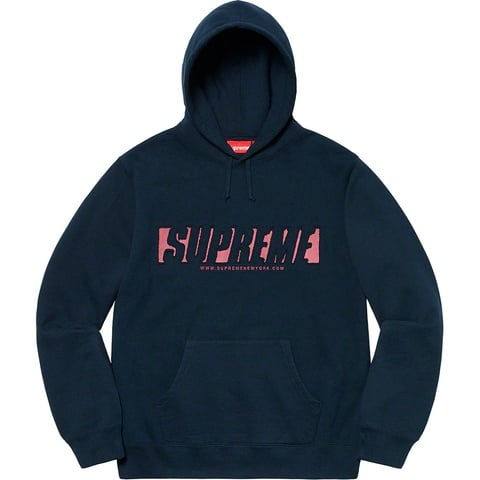 Supreme Reflective Cutout Hooded Sweatshirt - Navy