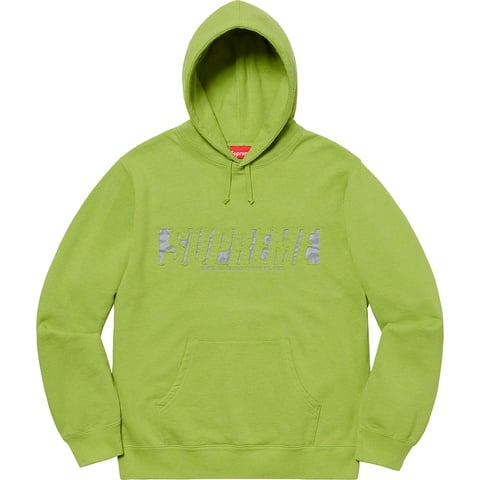 Supreme Reflective Cutout Hooded Sweatshirt - Lime