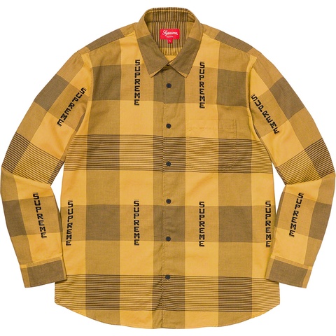 Supreme Logo Plaid Shirt - Yellow