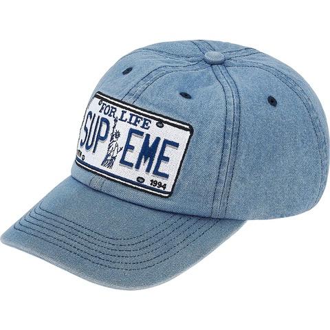 Supreme License Plate 6-Panel - Denim