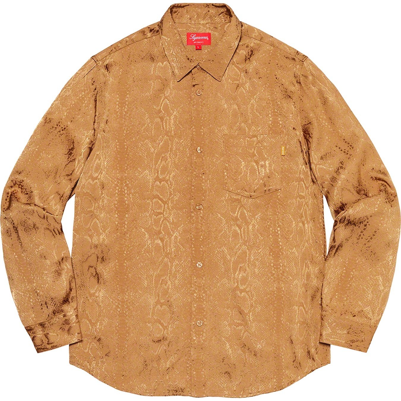 Supreme Snakeskin Jacquard Shirt (SS20) - Gold - $148