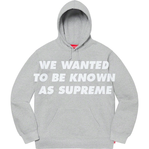 Supreme Known As Hooded Sweatshirt - Heather Grey