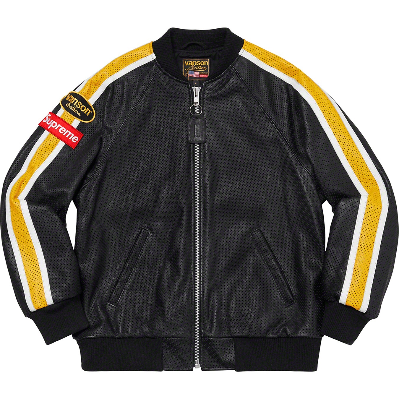Supreme Vanson Leathers Perforated Bomber Jacket (SS20) - $788