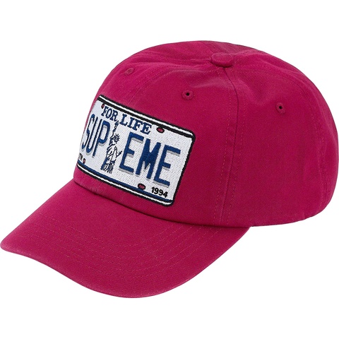 Supreme License Plate 6-Panel - Cranberry