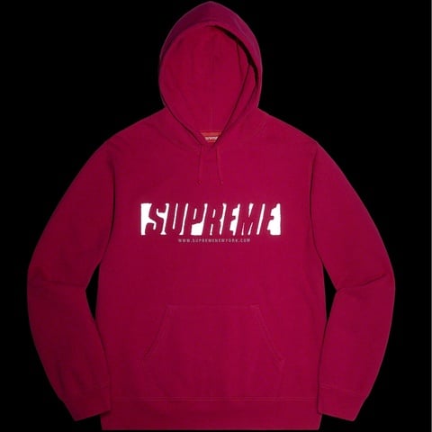 Supreme Reflective Cutout Hooded Sweatshirt - Fuchsia