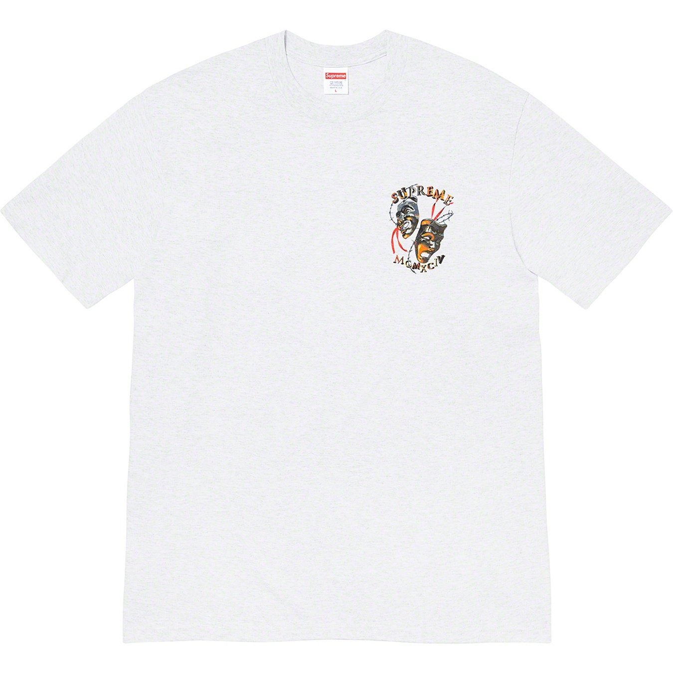 Supreme Laugh Now Tee (SS20) - Ash Grey - $38