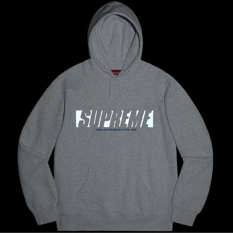 Supreme Reflective Cutout Hooded Sweatshirt - Ash Grey