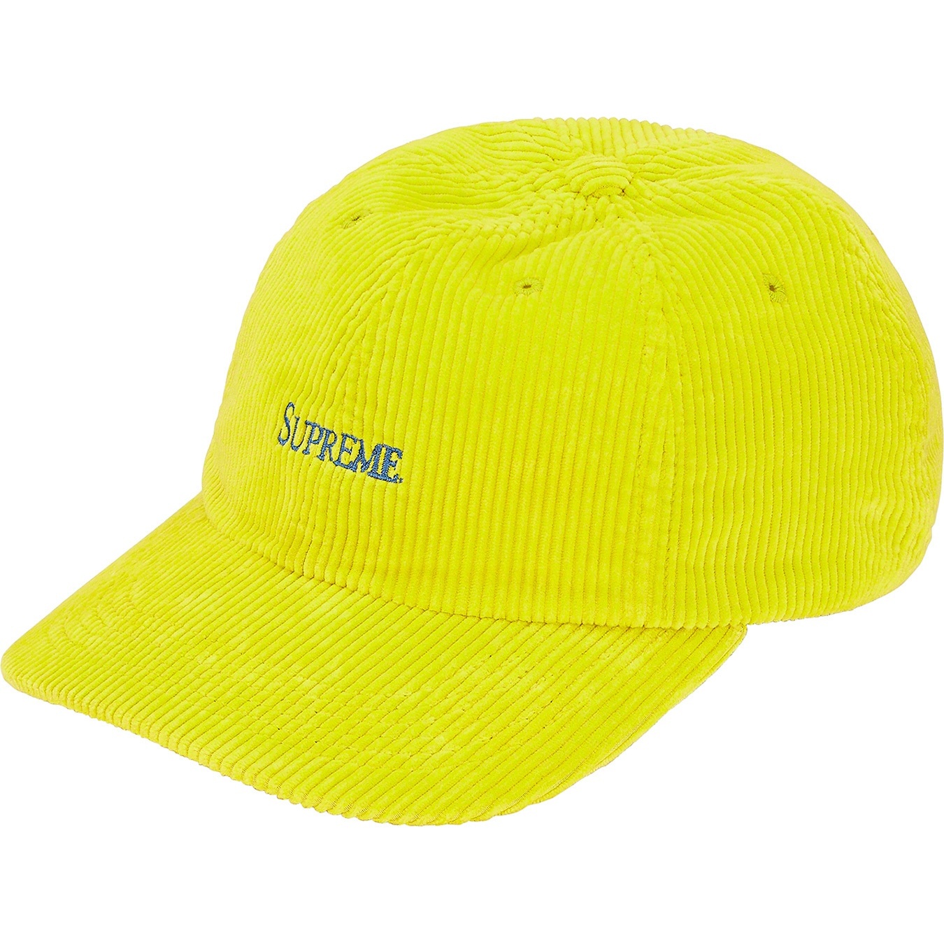Supreme Corduroy 6-Panel (SS20) - Neon Yellow - $48