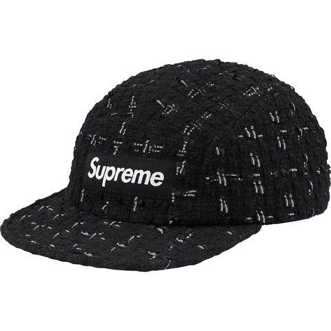 Supreme Ribbon Bouclé Camp Cap - Black