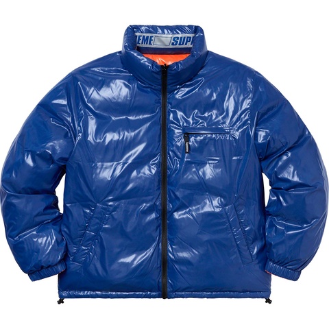Supreme Shiny Reversible Puffy Jacket - Orange