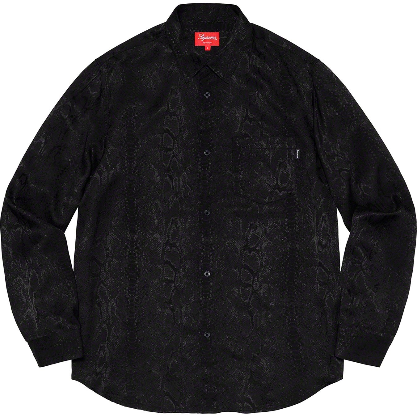 Supreme Snakeskin Jacquard Shirt (SS20) - Black - $148