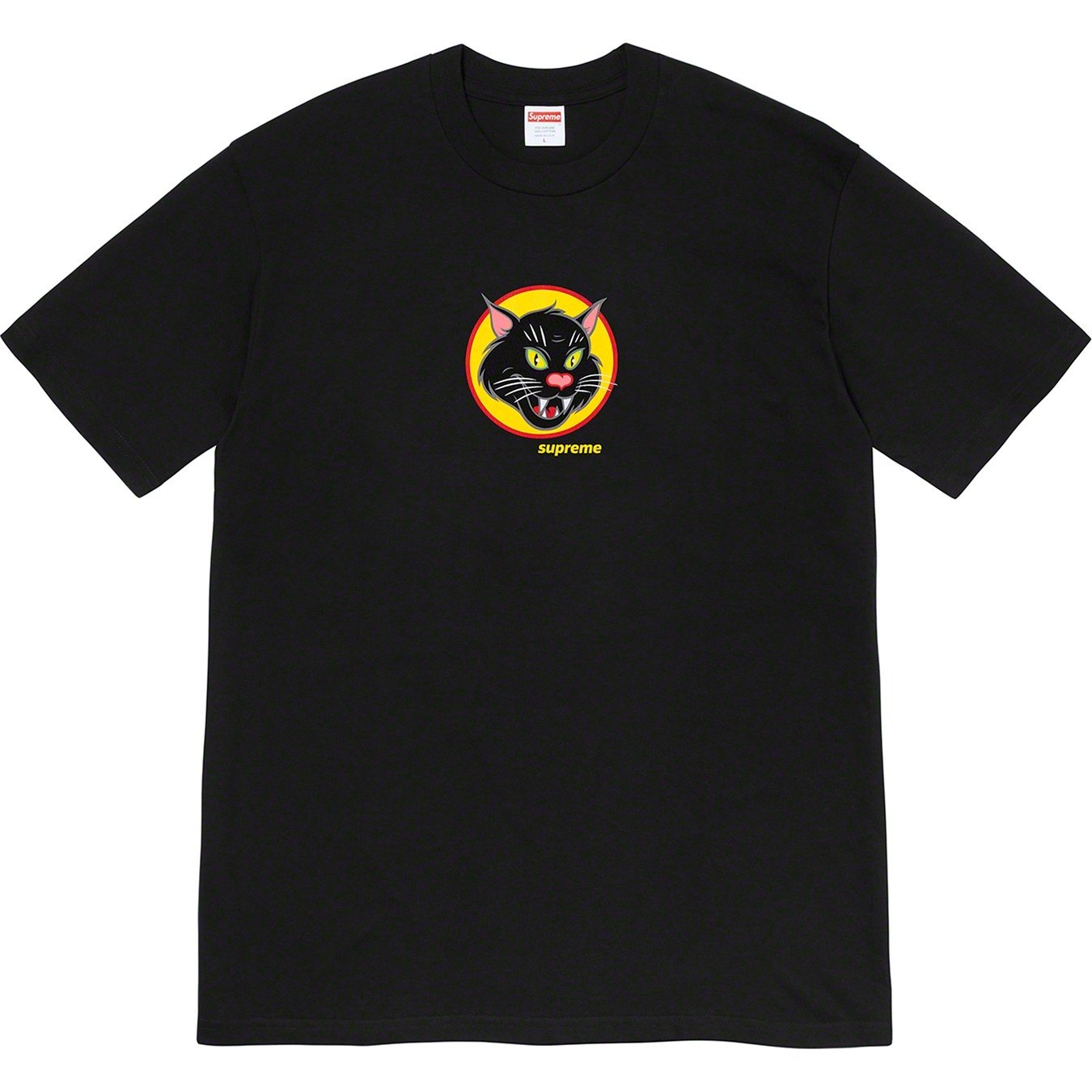 Supreme Black Cat Tee (SS20) - Black - $38