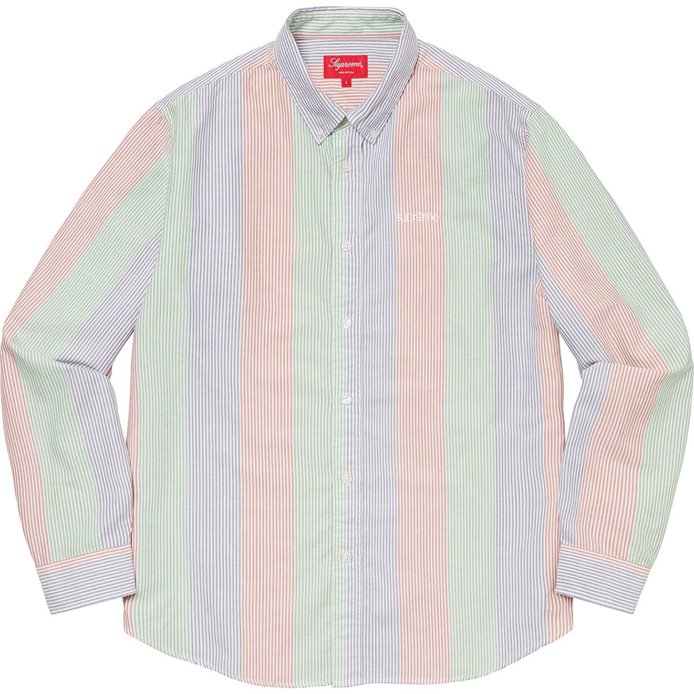 Supreme Oxford Shirt (SS20) - Red Multi Stripe - $118