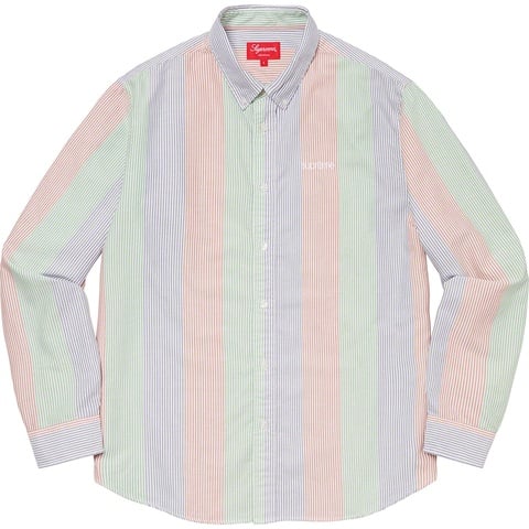 Supreme Oxford Shirt - Red Multi Stripe