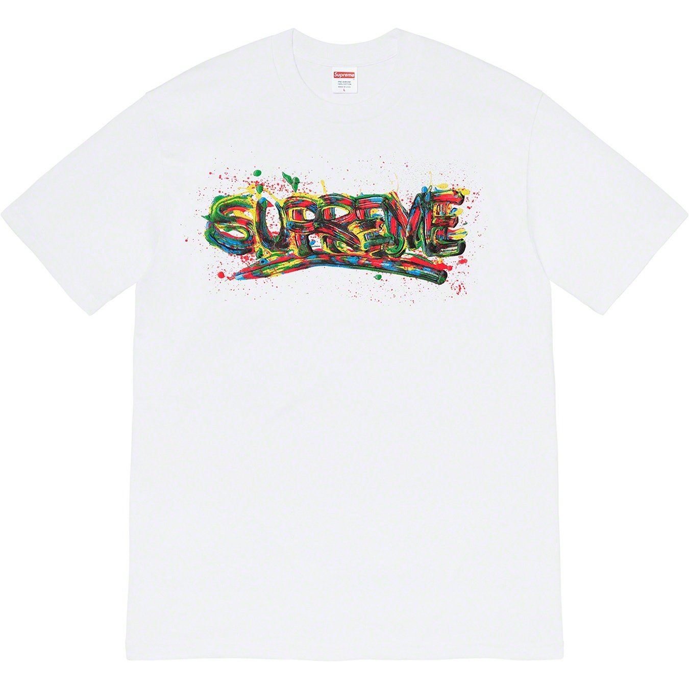 Supreme Paint Logo Tee (SS20) - White - $38