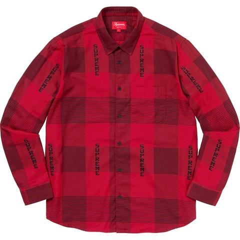 Supreme Logo Plaid Shirt - Red