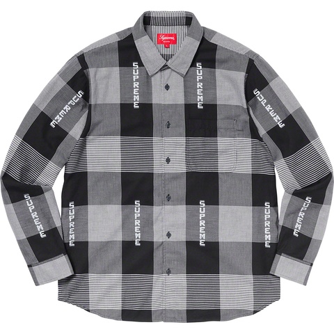 Supreme Logo Plaid Shirt - Black