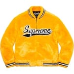 Supreme Faux Fur Varsity Jacket (SS20) - Yellow