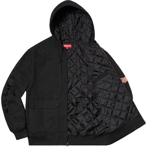 Supreme Canvas Hooded Work Jacket - Black