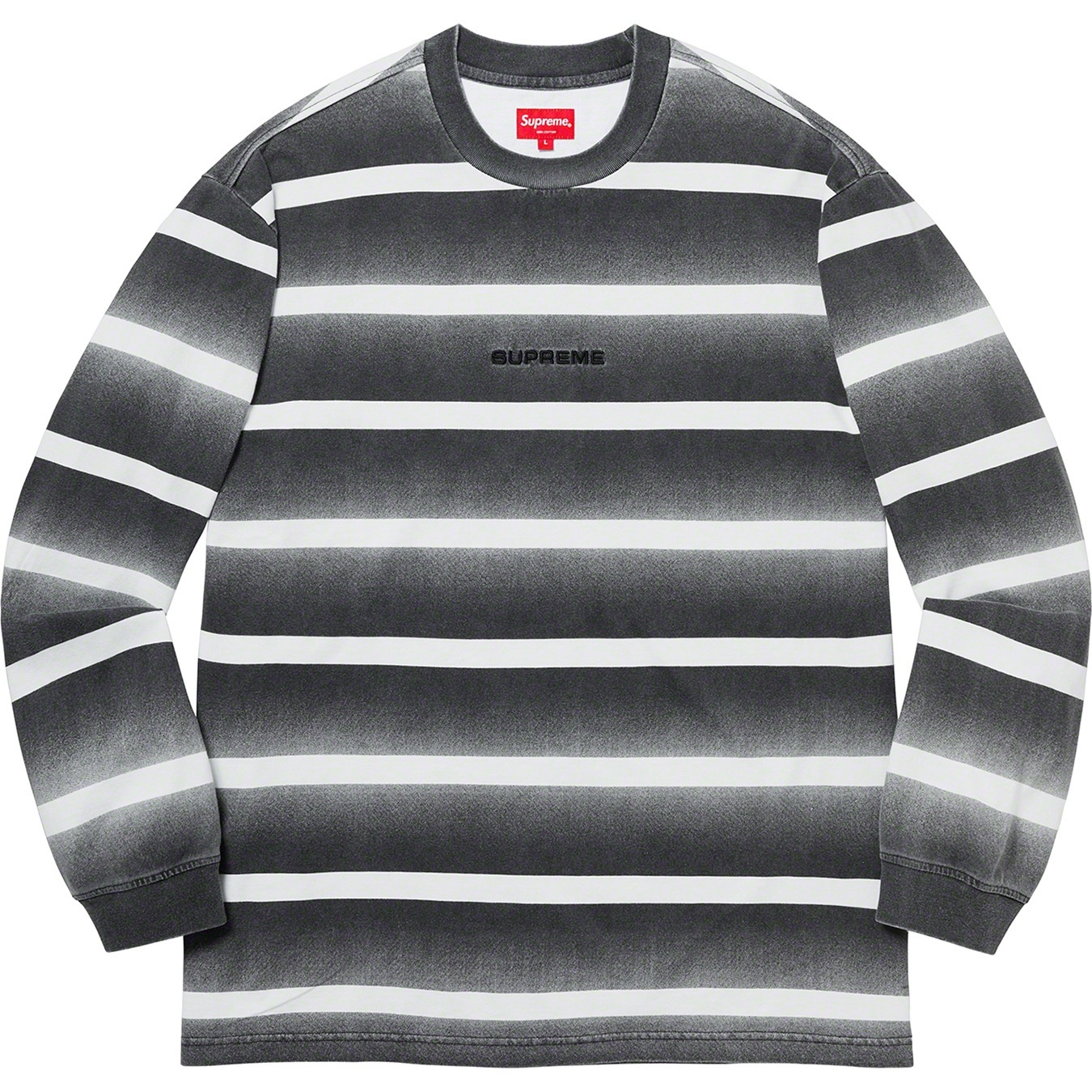 Supreme Fade Stripe L S Top (SS20) - Black - $78