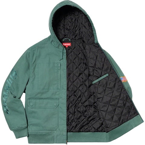 Supreme Canvas Hooded Work Jacket - Work Green