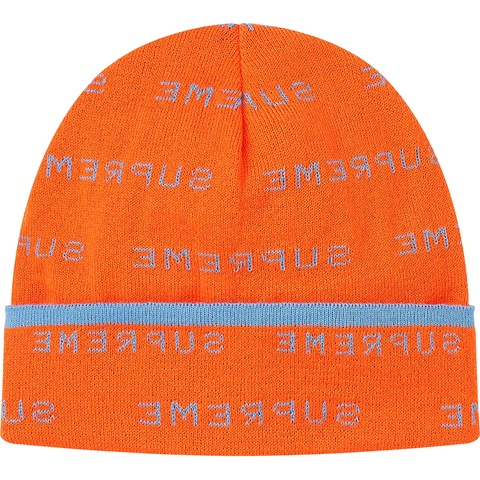 Supreme Logo Repeat Beanie - Orange