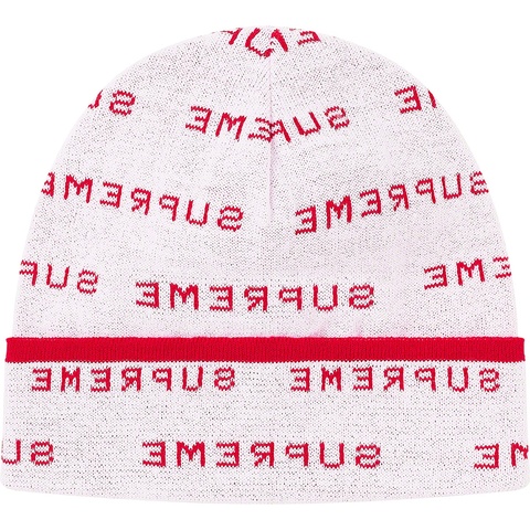 Supreme Logo Repeat Beanie - White