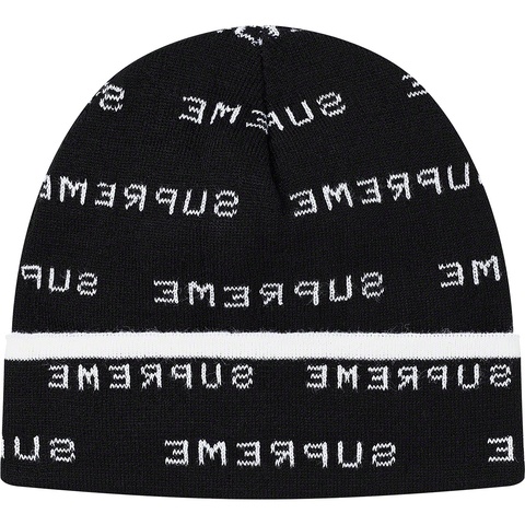 Supreme Logo Repeat Beanie - Black