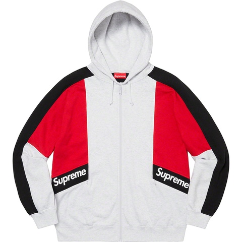 Color Blocked Zip Up Hooded Sweatshirt - Supreme