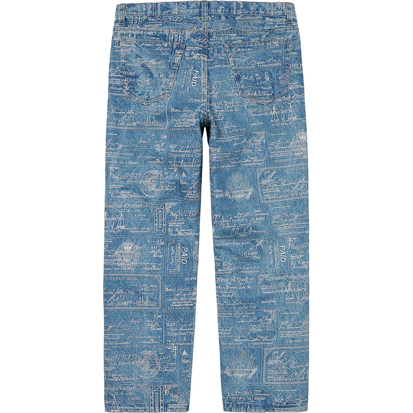 Supreme Checks Embroidered Jean (SS20) - Blue - $178