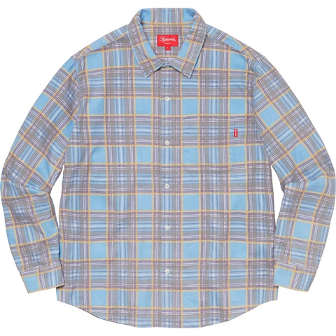 Supreme Printed Plaid Shirt - Light Blue