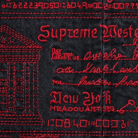 Checks Embroidered Denim Jacket - Supreme