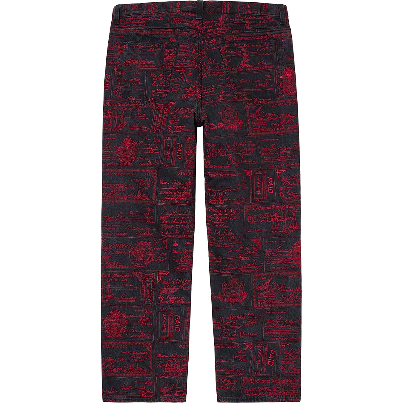 Supreme Checks Embroidered Jean (SS20) - Black - $178