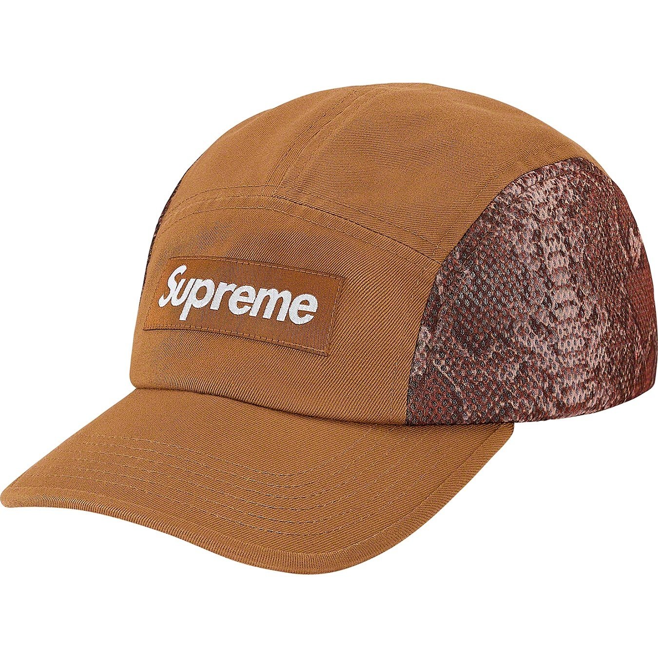 Supreme Snakeskin Mesh Camp Cap (SS20) - Brown - $48
