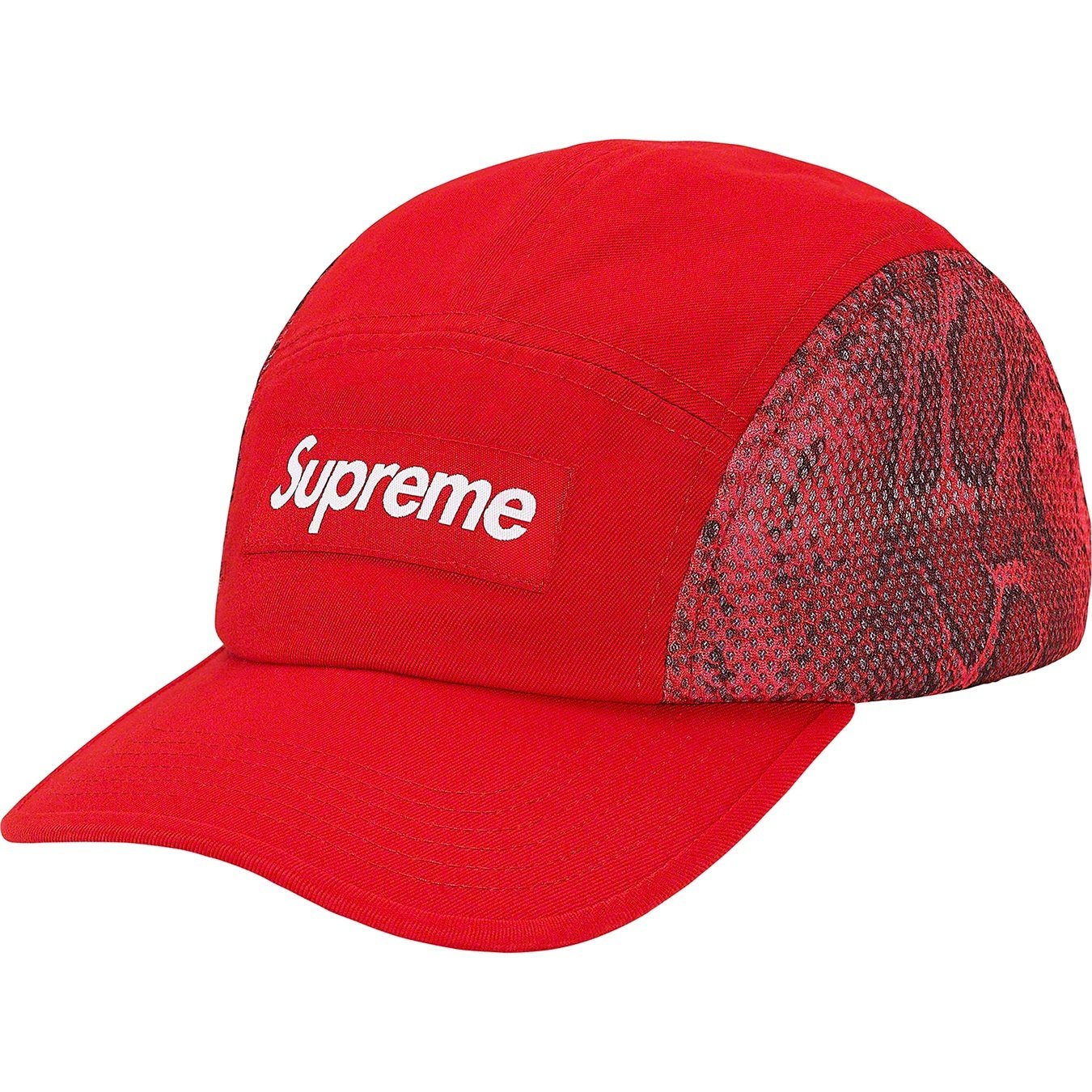 Supreme Snakeskin Mesh Camp Cap (SS20) - Red - $48