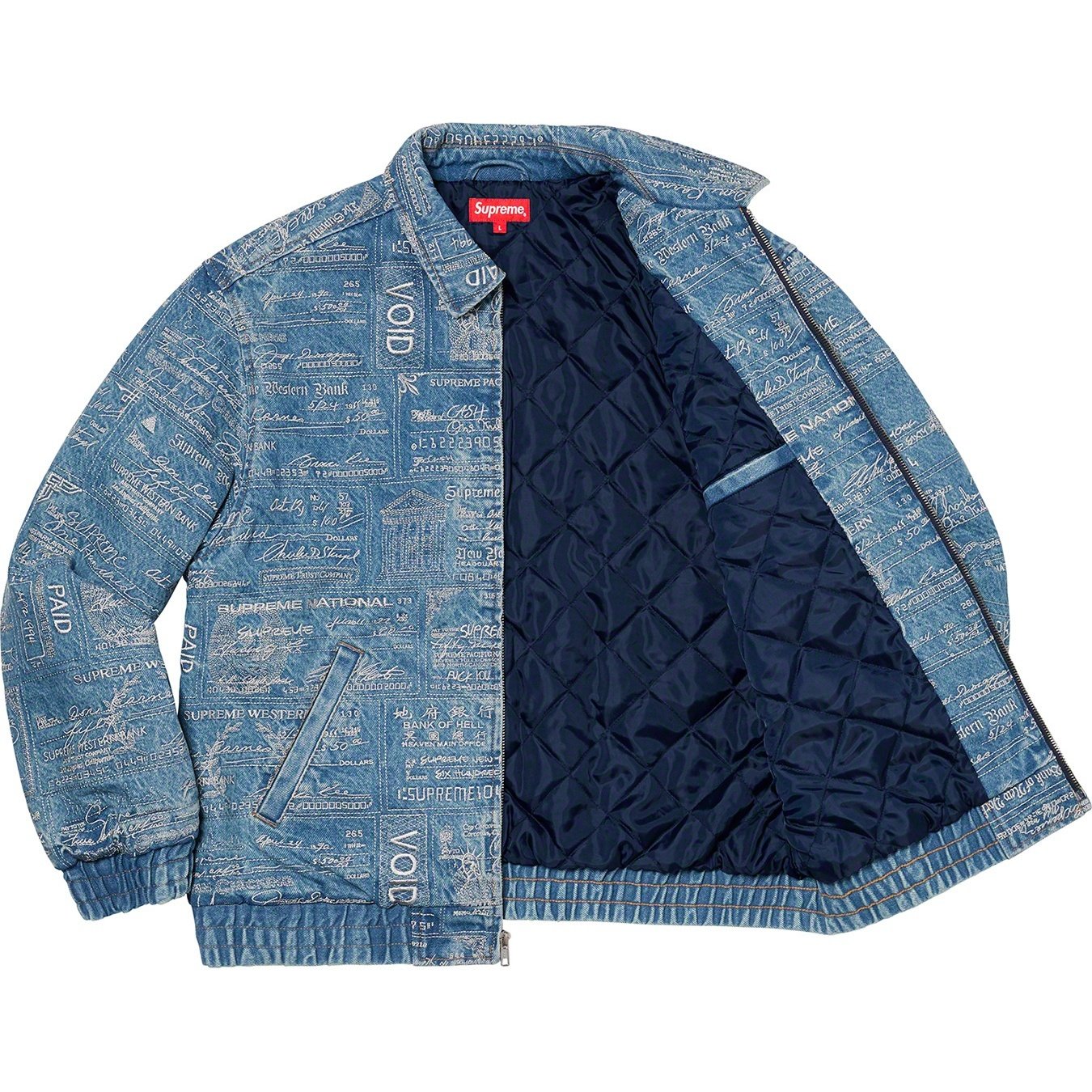 Supreme Checks Embroidered Denim Jacket (SS20) - Blue - $238