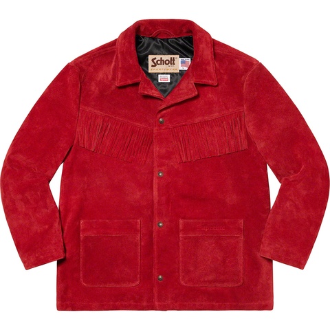 Supreme Supreme®/Schott® Fringe Suede Coat - Red