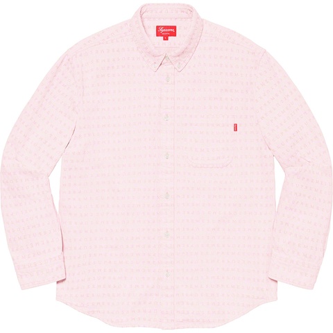 Supreme Jacquard Logos Denim Shirt - Pink