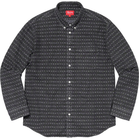 Supreme Jacquard Logos Denim Shirt - Black
