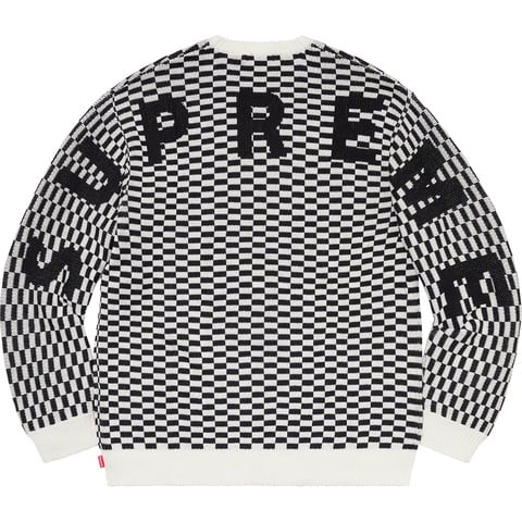 Supreme Back Logo Sweater - Checkerboard