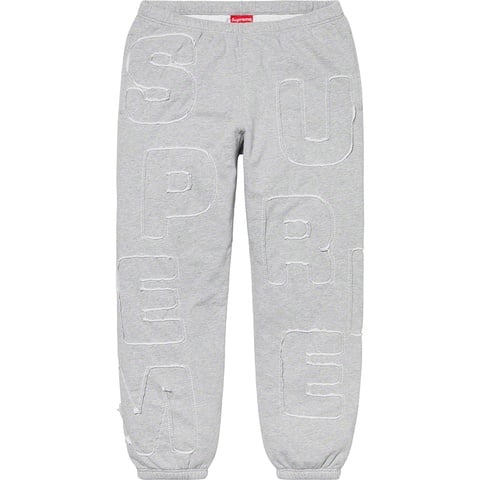 Supreme Cutout Letters Sweatpant - Heather Grey