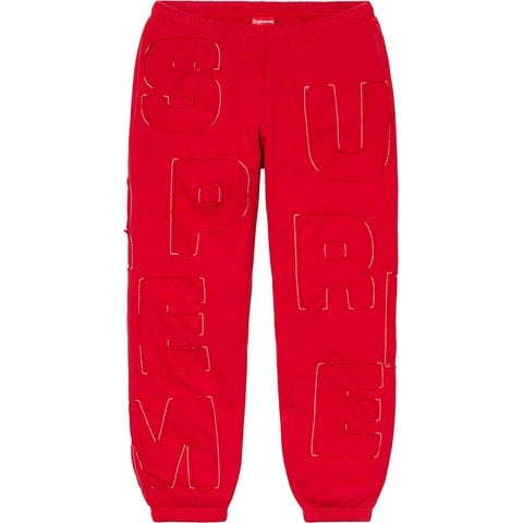 Supreme Cutout Letters Sweatpant - Red