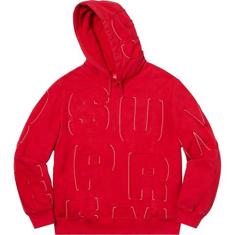 Supreme Cutout Letters Hooded Sweatshirt - Red