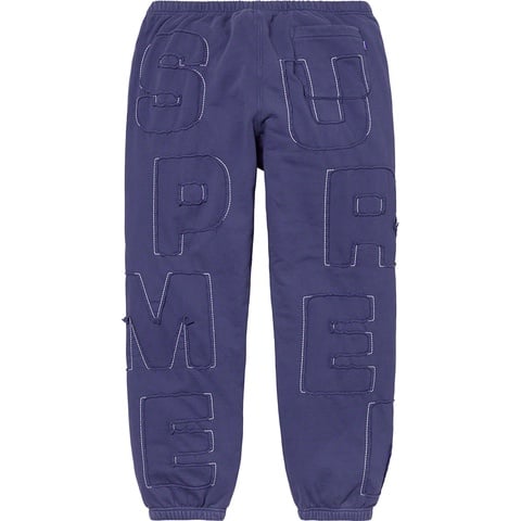 Supreme Cutout Letters Sweatpant - Washed Navy