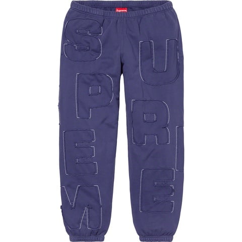 Supreme Cutout Letters Sweatpant - Washed Navy