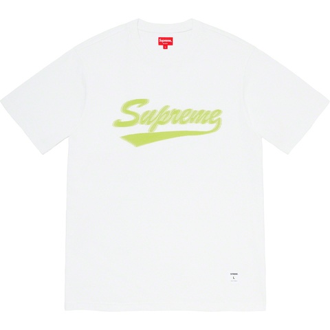 Supreme Intarsia Script S/S Top - White