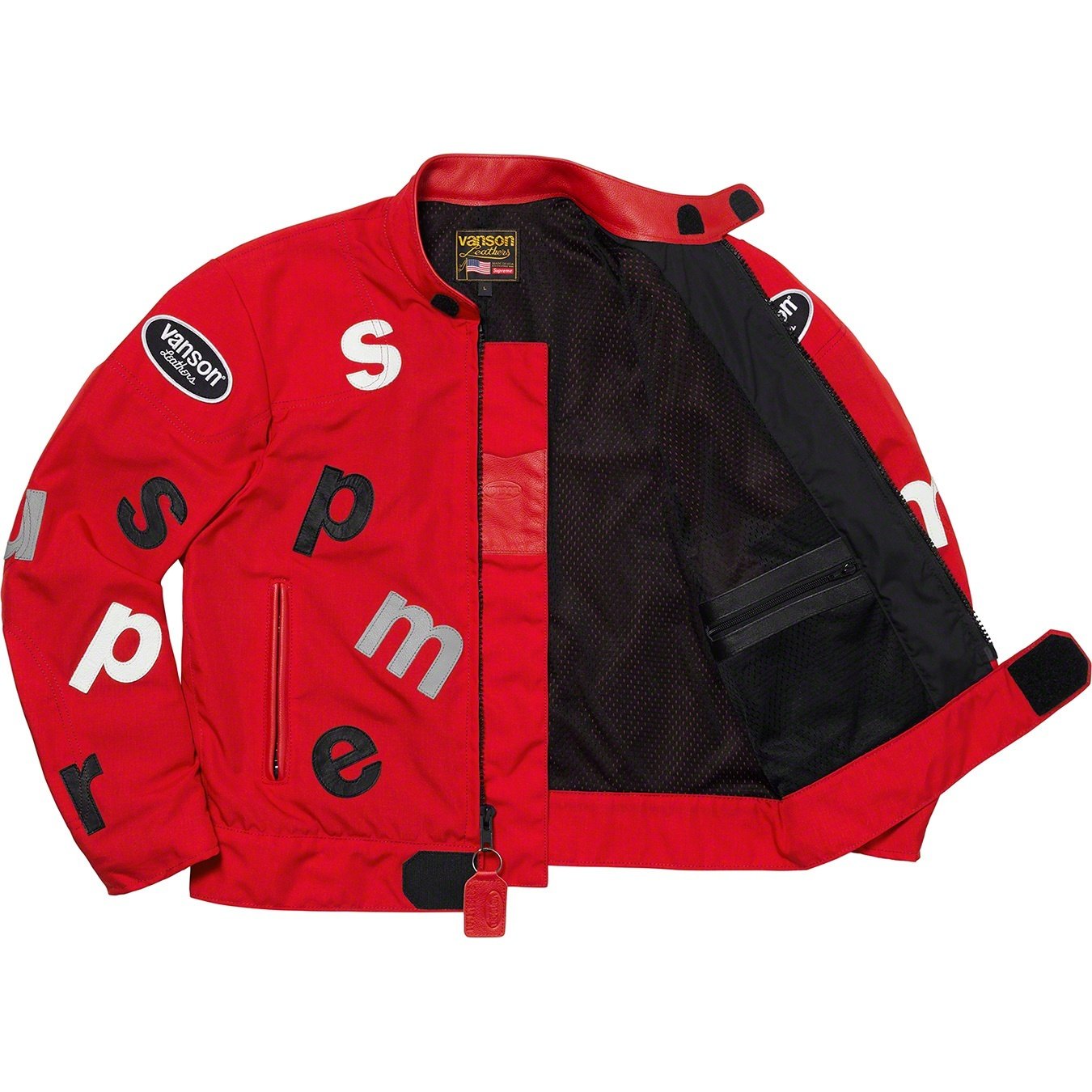 Supreme Supreme Vanson Leathers Letters Cordura Jacket (SS20) - Red - $998